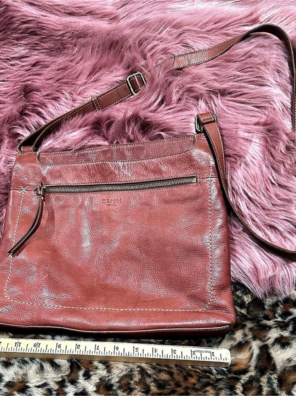 Margot Crossbody Bag in Dusty Rose Leather
